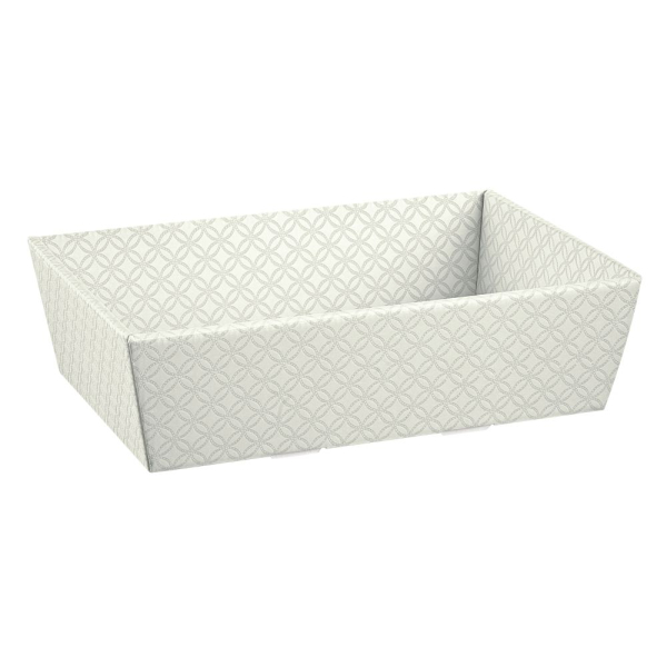 Präsentkorb Leinenprägung weiß 290x210x90mm, VEs 15 / 30