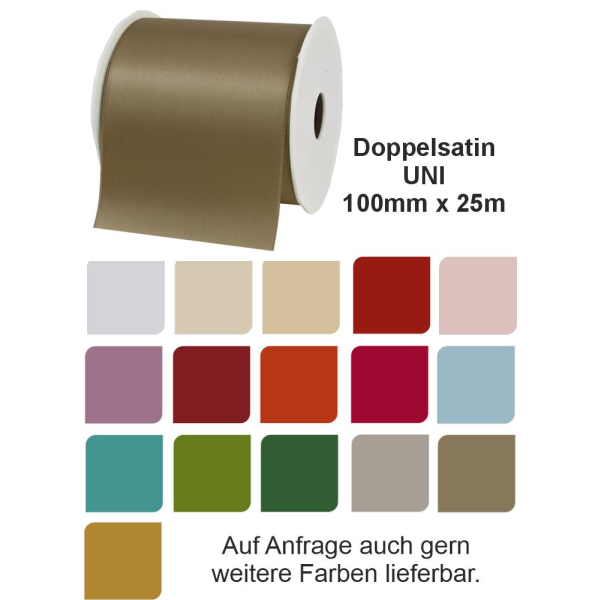 Doppelsatin, 100mm x 25m, VE 1 Rolle gelb 100