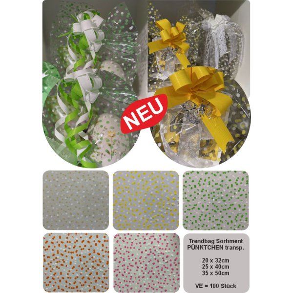 Trendbag / Geschenkbeutel PP, 35mµ, Sterne gold...