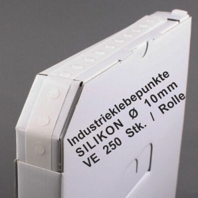 Industrieklebepunkte Silikon Ø 8-10mm, transparent, VE 250 Stück