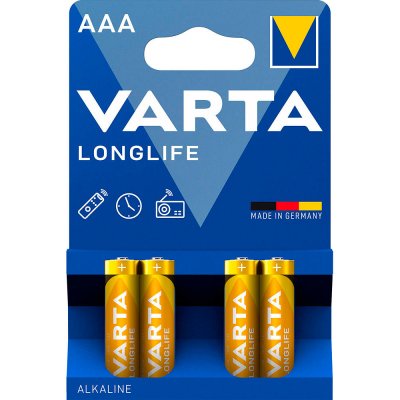 VARTA Long Life, Mignon AAA Batterie 4er Pack,