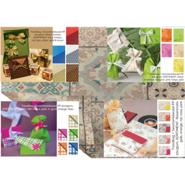 Trendbag / Geschenkbeutel PP, 35mµ, Diverse Motive