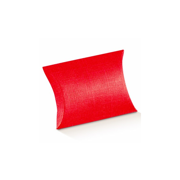 Kissenschachtel, Leinen rot, 70x70x25mm, VEs 50 / 200