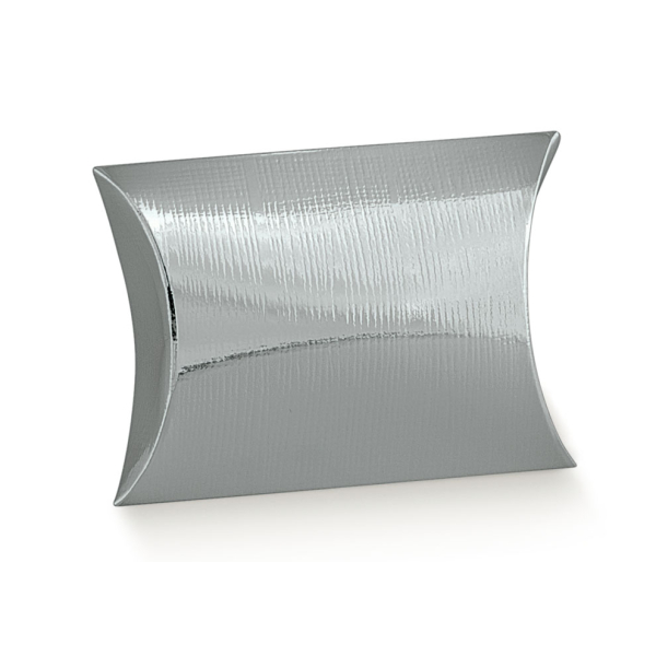 Kissenschachtel, metallic silber, 130x90x35mm, VEs 50 / 200