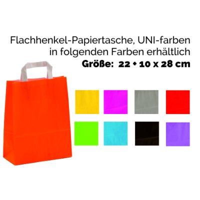 Papiertasche Flachgriff, 20+10x28/31cm