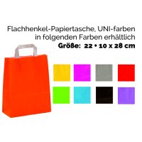 Papiertasche Flachgriff, 20+10x28/31cm