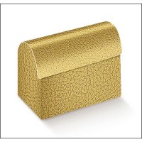Truhe Leder gold metallic, Cofanetto Pelle oro,...