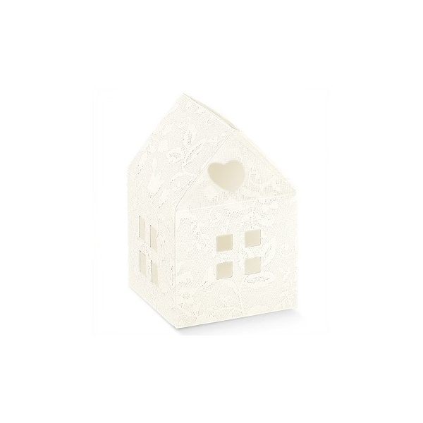 Schächtelchen Haus, Raute creme, 55x55x50mm, VEs 50...