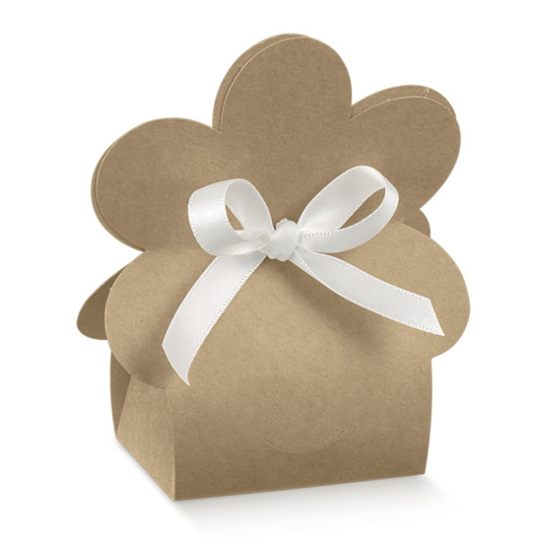 Schachteltasche Blume, braun, 60x40x110mm, VEs 50 / 200