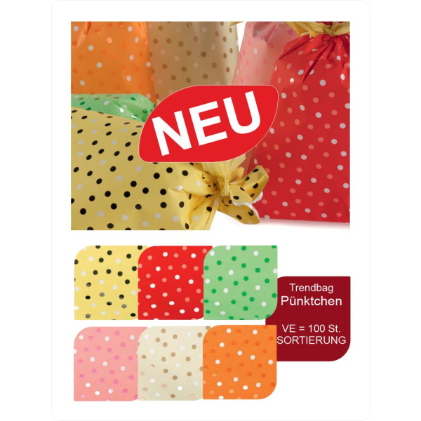 Trendbag / Geschenkbeutel PP, 35mµ, SORTIMENT...